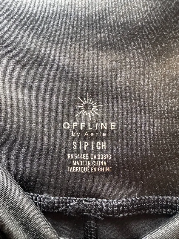 Offline by Aerie High-Waisted Crossover Waistband Black Metallic Leggings SMALL - Image 7