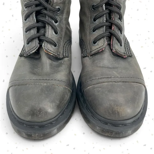 Dr. Martens Triumph Boots Leather Pirate Style Fold Down Tartan Plaid Lining 7 - Image 8