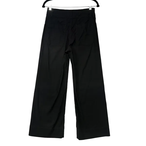 Maeve Anthropologie The Colette Black Wide Leg Cropped Linen Blend Pants Size 26 - Image 7