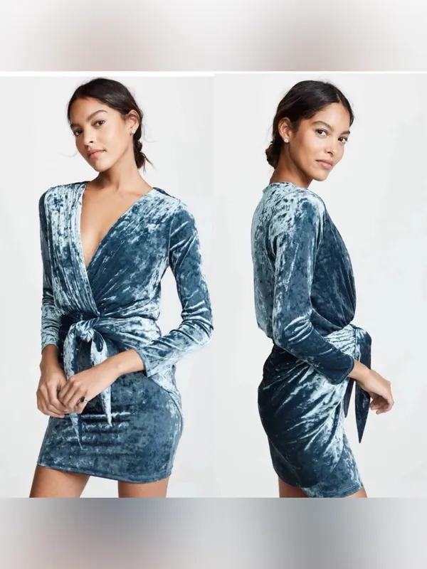 misa los angeles ophelia crushed velvet mini dress - Image 2