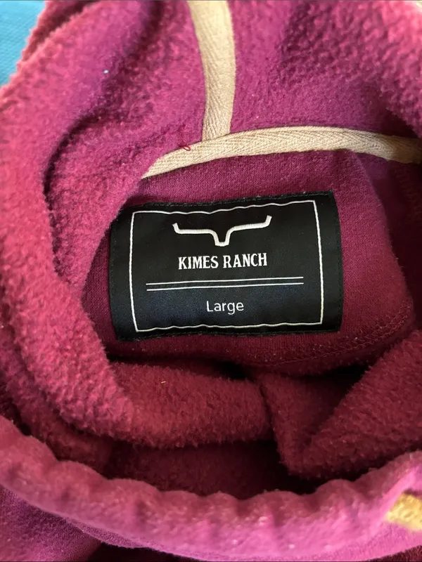 Kimes Ranch Women's Two Scoops Hoodie Women’s Sz L Red Berry Cowl Neck Logo - Image 6