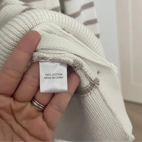 Tuckernuck Striped Sweater Button Sides‎ Cream - Image 3