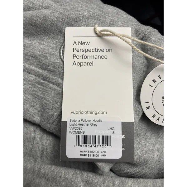 Vuori Women’s Sedona Crop Hoodie Light Heather Grey Size Small New w/tag $118 - Image 4