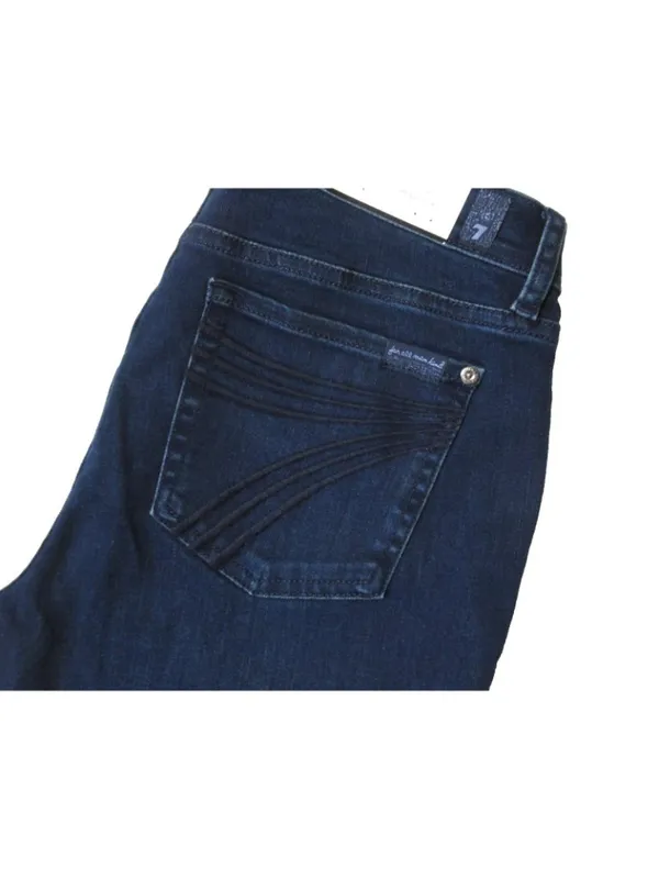 NWT 7 For All Mankind Dojo in Blue Black Santiago Trouser Flare Stretch Jeans 34 - Image 5