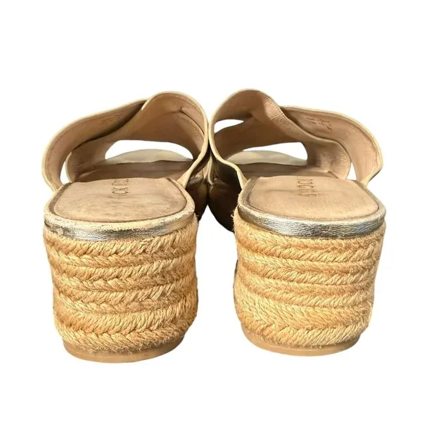 Jack Rogers Metallic Gold Slip on Espadrille Sandals Womens 10 Slides Leather - Image 12