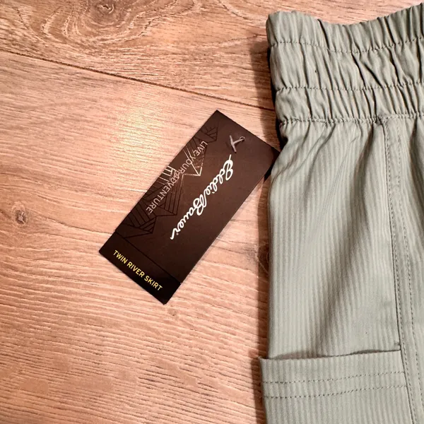 NWT Eddie Bauer Twin River Skirt Pinstripe Stretch Pockets Size L Large‎ Green - Image 3