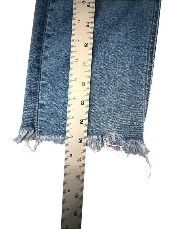 Vervet High Rise Straight Jeans Distressed Knee Raw Hem Women’s Size 26 - Image 11