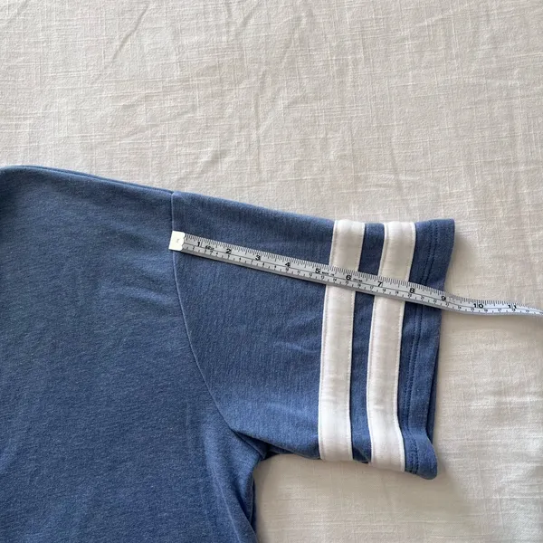 Altar'd State Revival Vintage Americana Varsity Striped Blue Crop Top Short Sleeve Size S - Image 6
