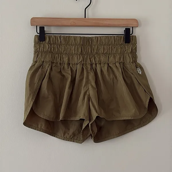 FREE PEOPLE MOVEMENT The Way Home Shorts High Rise Running Olive Green‎ Size S - Image 3