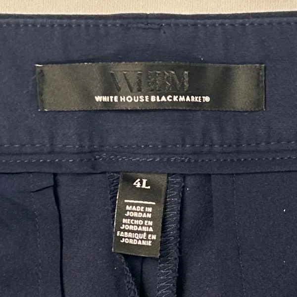 WHBM Dress Pants Womens 4L 4T Tall Ines Slim Bootcut Comfort Stretch Navy Blue - Image 8