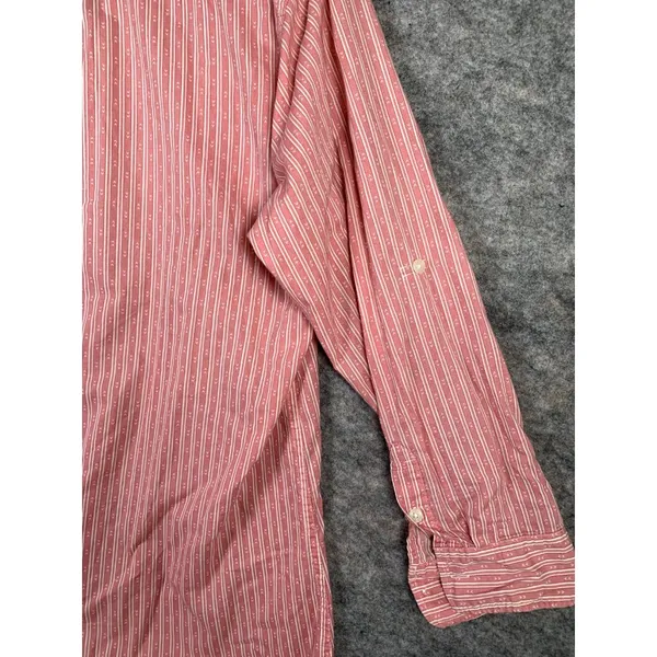 Lauren Ralph Lauren‎ Medium Shirt Button Up Pink Striped Long Sleeve Long Logo - Image 12