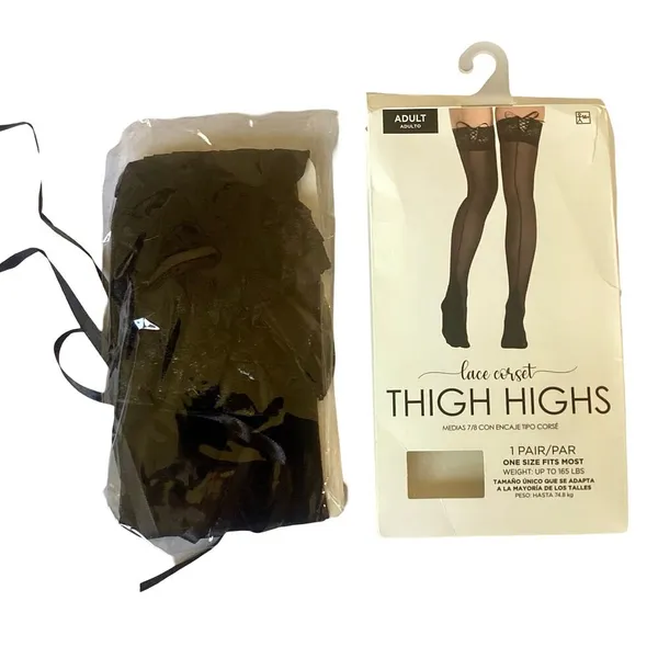 Corset Top Black Thigh High Stockings - Image 6