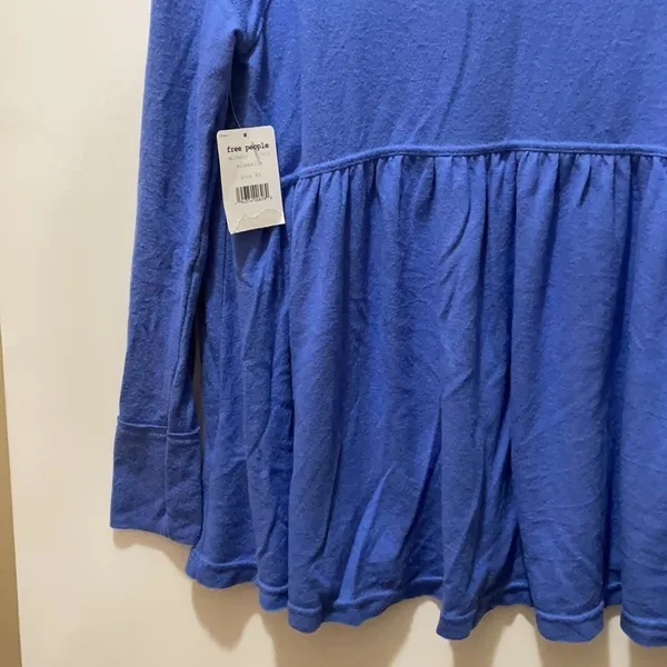 Free People Forever Your Girl Babydoll Blue Top - Image 7