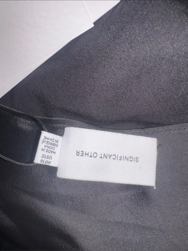 NEW Significant Other Nadia black satin dress sz 12 - Image 9