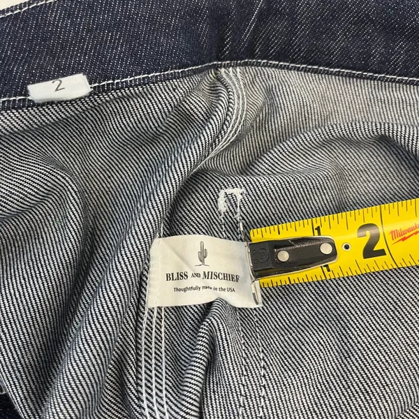 Bliss and Mischief Jeans Womens Size 2 Blue Contrast Stitch Wide Leg Workwear - Image 10