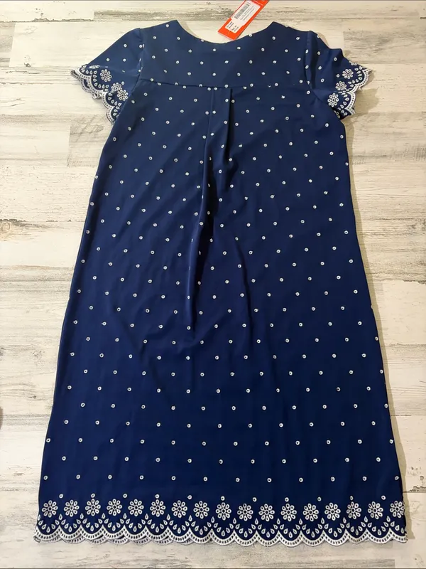 Jude Connally Ella Eyelet Dress Navy White Size XS - Image 4