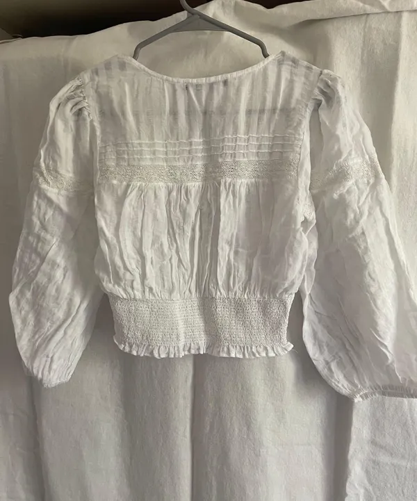 ZARA Top White Crop Small - Image 3