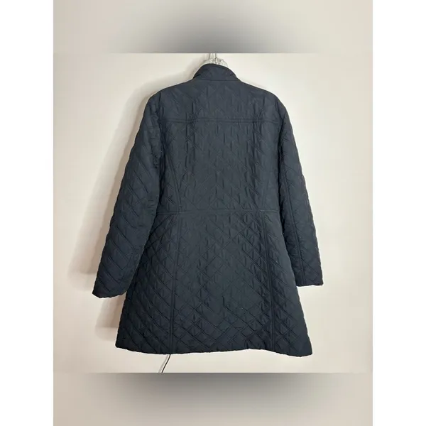 Talbots Black Quilted Snap-Front Puffer Coat quilted size large Jacket - Image 4