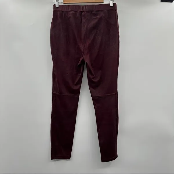 Free People Midnight Burgundy Faux Suede High Rise‎ Ankle Leggings Size S - Image 5