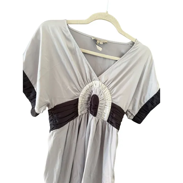 BCBGeneration Y2k Vintage Going Out Grey Empire Waist Babydoll Tunic Top 2 - Image 2
