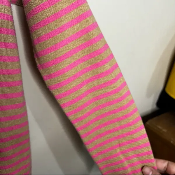 GAP Pink/Tan Bella Circle H Novelty Striped Sweater‎ - Image 5