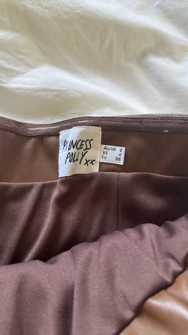 Princess Polly Brown Leather Mini Dress - Image 4