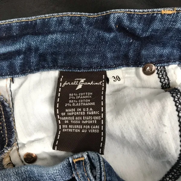 7 for All Mankind Straight Leg Jeans Size 30 - Image 6