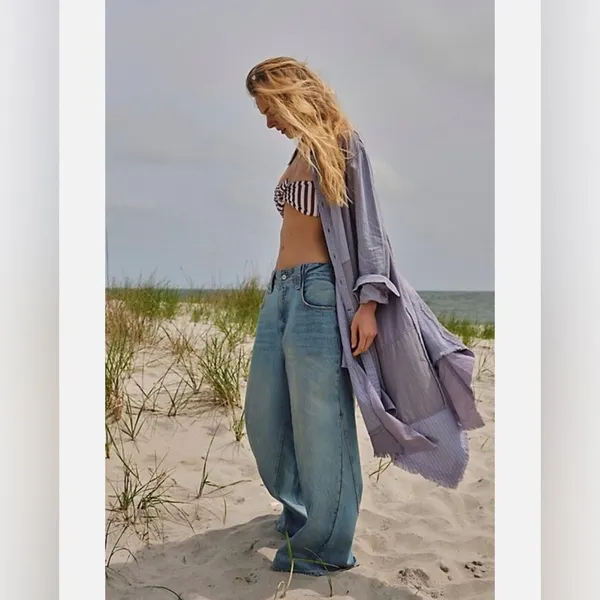 Free people We The Free Chill Vibes Dropped Wide-Leg Jeans - Image 2