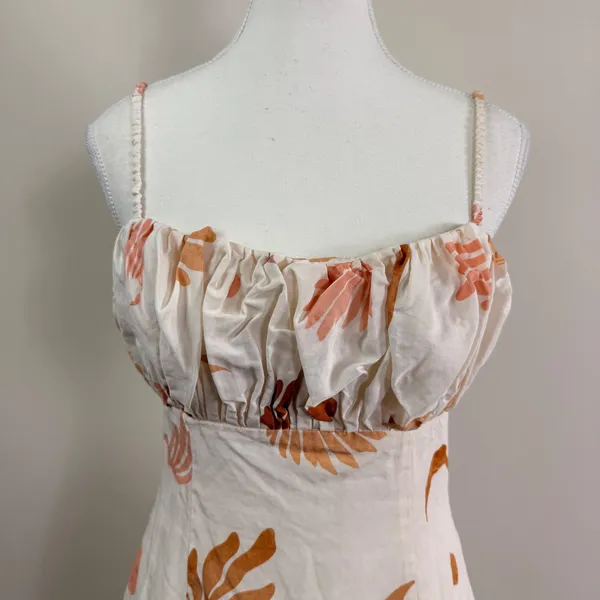 ASTR The Label Claramae Mini Dress Cream Linen Blend Celestial Open Back Medium - Image 8