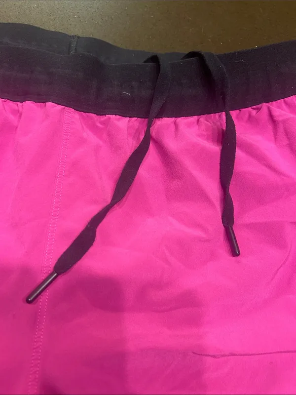 All In Motion Women’s Hot Pink Athletic Shorts with Black Waistband - Image 3