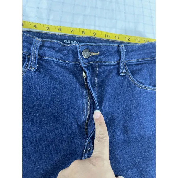 Old Navy Women’s WOW Flare High-Rise Blue Denim Flared Jeans Size 12 - Image 7