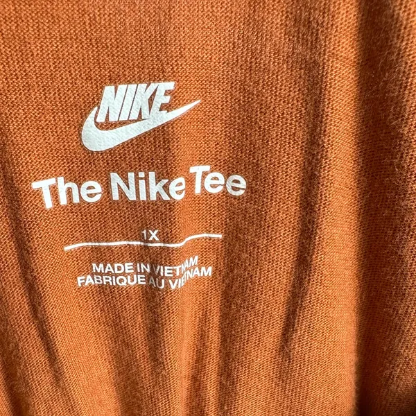 Nike Long Sleeve Graphic Logo Tee‎ Shirt Orange White Swoosh Women’s Size 1X - Image 6