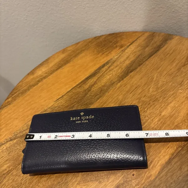 Kate Spade Staci‎ Large Slim Bifold Wallet Saffiano Leather Navy - Image 9