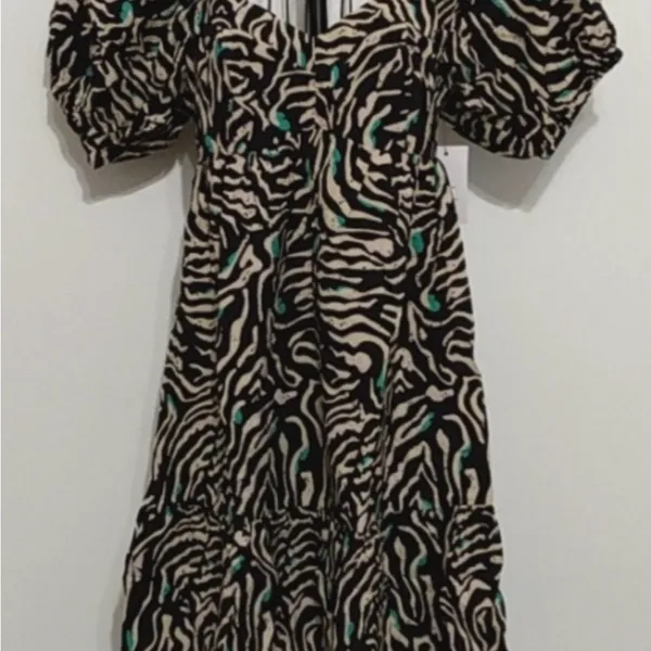 Nine West Black and White Animal Print Mini Dress - Image 3