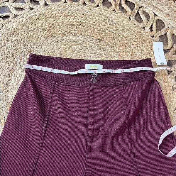 NWT Anthropologie Maeve Pants Womens 2 Burgundy Red Split Hem Pintuck Skinny Leg - Image 5