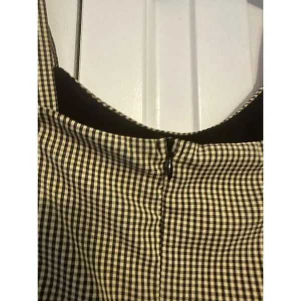 Vintage 90s Delias Black & Cream Gingham Mini Dress With Adjustable Straps Small - Image 4