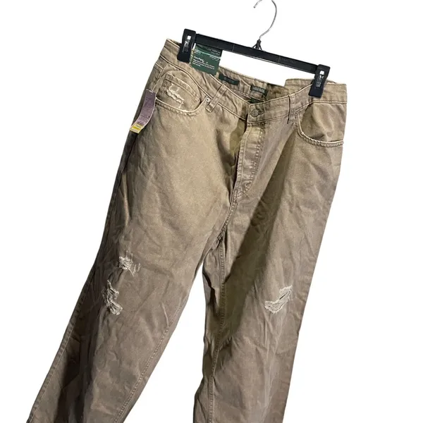 Wild Fable High-Rise Straight Jeans 17 Light Brown Distressed‎ - Image 2