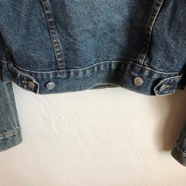 Vintage Bulldog Denim Trucker Jacket Distressed‎ Blue Western Cowgirl Jean Coat - Image 8