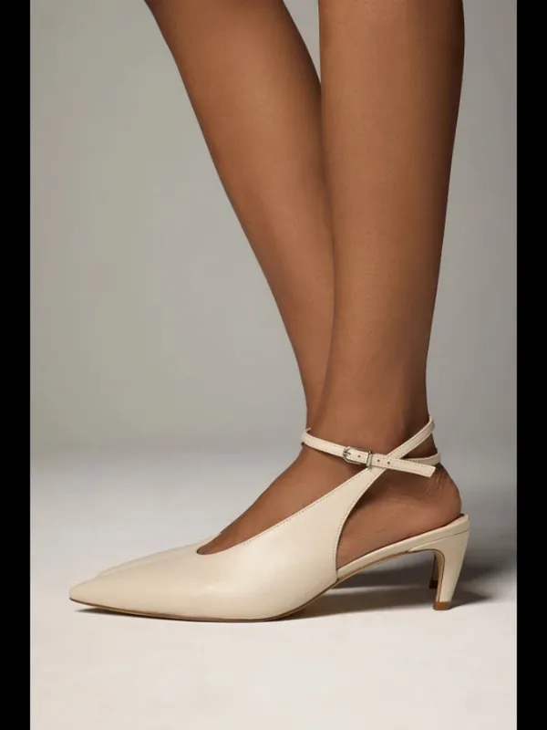 By Anthropologie Ankle-Wrap Kitten Heels - Image 3