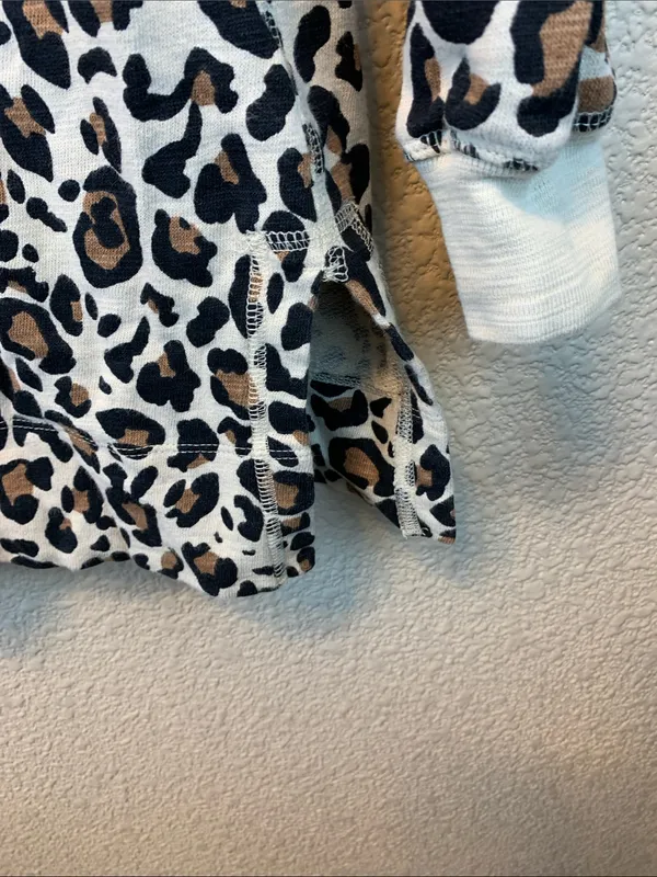 M & S Collection cheetah sweatshirt sz 12 Preppy animal print comfy cozy - Image 4