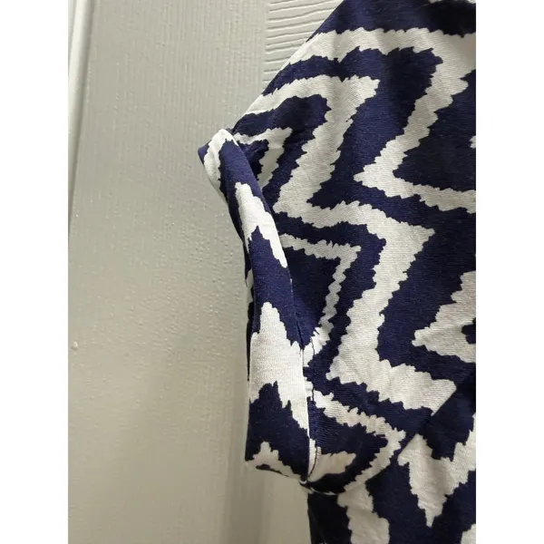 Lilly Pulitzer Palmer Dress Bright Navy Chevron Ikat Pima Cotton‎ Womens XS - Image 5