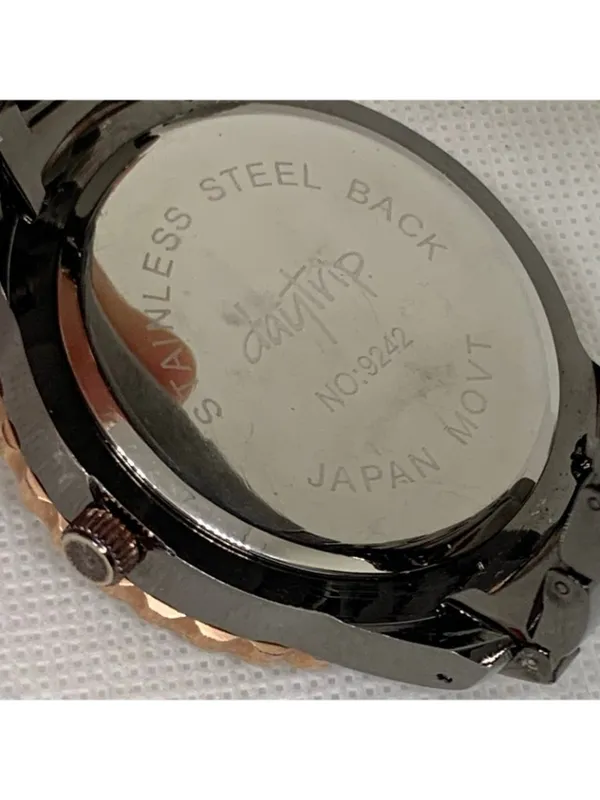 DayTrip iced dial gold black tone women watch large case 46mm size 6.5” running - Image 9