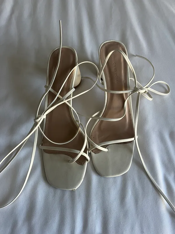 Princess Polly White Tie Heels - Image 2