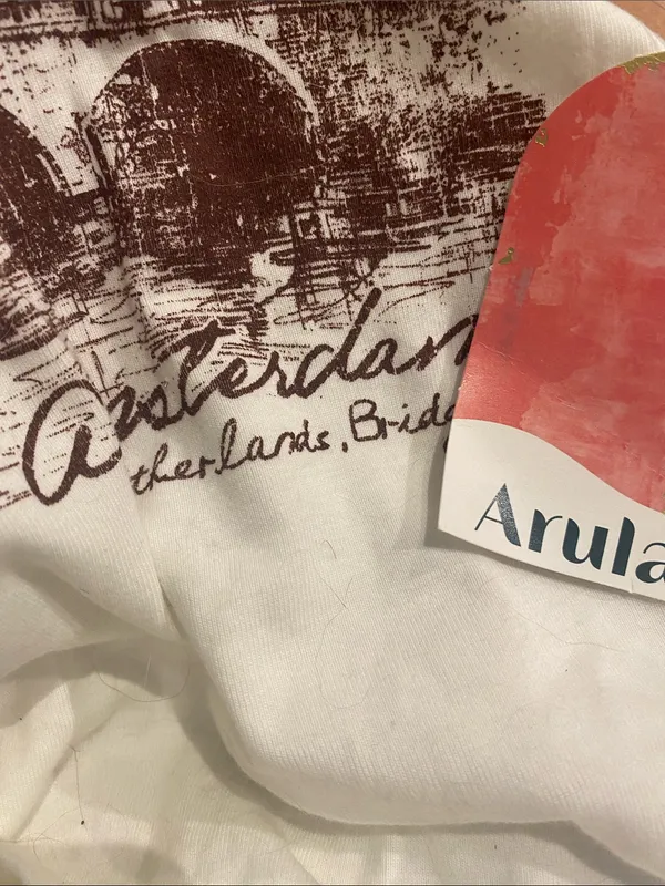 Arula Amsterdam Baby Graphic Tee NWT 2X White - Image 5