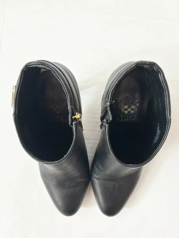 Vince Camuto Landria Leather Pebbled Quilted Ankle Booties Winter Fall Black - 8 - Image 8