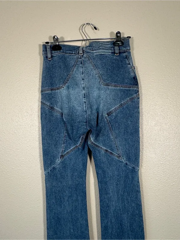Revice Blue Star Flare Jeans Womens 29 Denim High Rise Casual Patriotic Boho - Image 10