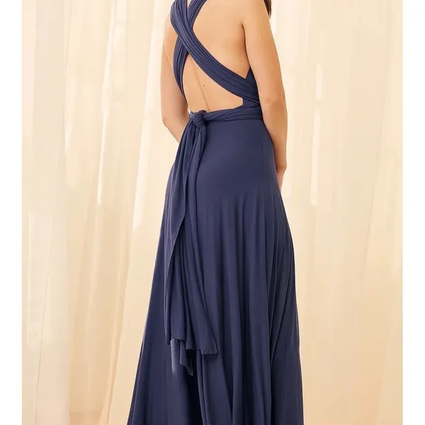 LULU'S‎ Womens Sz Small Navy Blue Always Stunning Convertible Maxi Dress - Image 6