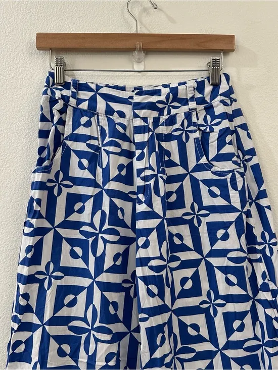 Free‎ People Menocra Cropped Printed Pant in Cobalt Size 2 - Image 6