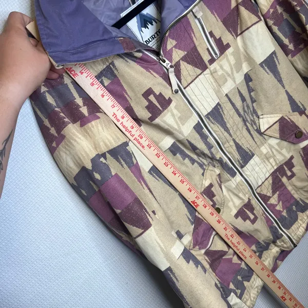 Burton Dryride Thermolite Snowboard Jacket XS Purple Aztec Geometric Print Coat - Image 8