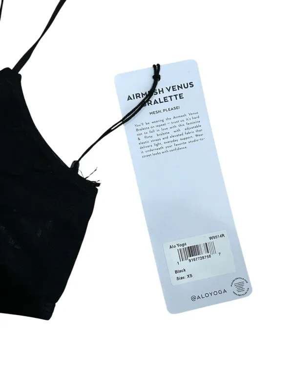 Alo Airmesh Venus Bralette Black Small NWT Authentic - Image 12